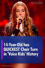 14 Year Old Has Quickest Chair Turn In Voice Kids History History For Kids The Voice Talent Show
