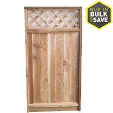 Severe Weather 6 Ft H X 3 Ft W Natural Cedar Lattice Top Wood Fence Gate Lowes Com Wood Fence Gates Cedar Wood Fence Wood Fence
