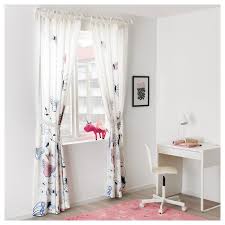 Sanglarka Curtains With Tie Backs 1 Pair Butterfly White Blue 47x98 Ikea Curtains Without Sewing Ikea Curtains