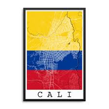 Hd wallpapers and background images. Cali Colombia Flag Map Poster City Map Decor