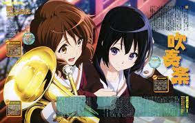2girls Absurdres Black Hair Brown Eyes Brown Hair Euphonium Hibike Euphonium Highres Ikeda Shouko Instrument Kousaka Reina Long Anime Euphonium Anime Episodes