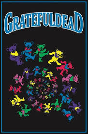 Grateful dead dancing bears, this was a very busy piece of blotter art, the sheet consisted of 500 1/4 squires, each squire had a grateful dead dancing bear printed upon them, the background consisted of a large image of the grateful dead clown art by rick griffin with a sort of steal your face design, the middle of the steal your face was the face of lsd creator albert hofmann, the reverse. Grateful Dead Spiraling Bears Tapestry Grateful Dead Wallpaper Grateful Dead Poster Grateful Dead Dancing Bears