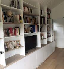 Meuble tv bibliothèque sur mesure. Menuiserie Sur Mesure Wavre Meuble Tv Et Bibliotheque Sur Mesure Armoir Encastree Tablette En Chene Mt Design