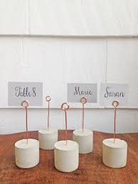 Set Of 10 Copper Place Card Holder Wire Place Card Holder Cement Place Card Holder Table Card Holder Place Card Holder Cement Place Card Holders Thanksgiving Table Settings Christmas Card Holders