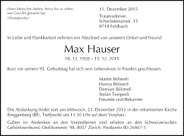 Berufserfahrung, kontaktdaten, portfolio und weitere infos: Traueranzeigen Von Max Hauser Www Sich Erinnern Ch