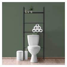 Support papier toilette porte brosse wc sobuy; Meuble Wc Pont De Rangement Etagere Wc En Metal Noir Kali Hauteur 180 Cm Avec 3 Etageres