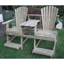 Weathercraft Adirondack Double Seater Balcony Height Tete A Tete With Umbrella Hole Unfinished Walmart Com In 2020 Rustic Outdoor Furniture Offset Patio Umbrella Adirondack