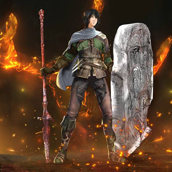 Elden Ring Original Character art with the three pronged finger on the background:D : r/Eldenring