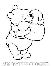 You are already halfway of the tutorial how to draw baby winnie the pooh. Winnie The Pooh Hugging A Heart Coloring Page Winnie The Pooh Drawing Whinnie The Pooh Drawings Cute Bear Drawings