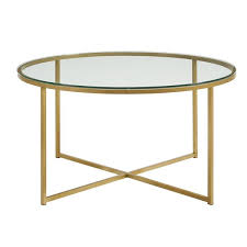 Enjoy free shipping on most stuff, even big stuff. Walker Edison Coffee Table With X Base 36 In Glass Gold Lwf36alctggd Rona