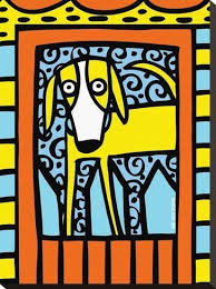 Urban Dogs Iv Stretched Canvas Print Anne Leuck Feldhaus Art Com Stretched Canvas Prints Urban Dog Dog Paintings