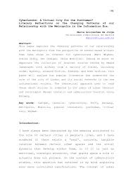 PDF) CyberLondon: A Virtual City for the Posthuman? Literary Reflections on  the Changing Patterns of our Relationship with the Metropolis in the  Information Era