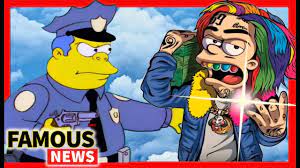 This week, the feds released some images from video surveillance that put rapper tekashi69 turned himself in to authorities in harris county after he allegedly choked a fan at the galleria mall. The Simpson S Predicted 6ix9ine S Arrest Famous News Youtube