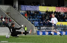 Emile Smith Rowe of England is put under pressure by Daniel Bienert... News  Photo