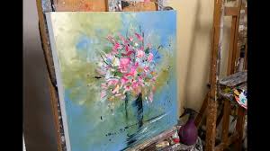 Utiliser Des Restes De Peinture Un Bouquet De Fleur Au Couteau Demonstration Youtube