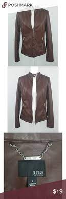A N A Brown Faux Leather Jacket Size Small Brown Faux Leather Jacket Faux Leather Jackets Leather Jacket