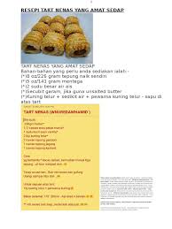 Bahan glaze/pengilat 2 kuning telur 2 s/kecil air pewarna. Resepi Tart Nenas Yang Amat Sedap