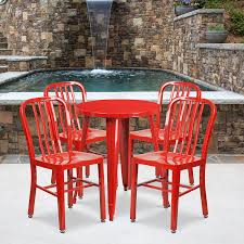 metal table set 4 vertical slat