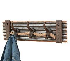 Similar Concept But I Want The Rope To Be Metal That Looks Like Rope No Wood Backing Ship Wheels On The End 4 8 A Rustic Coat Rack Coat Rack Cowboy Hat Rack