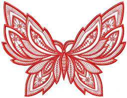 Pes, jef, hus, dst, vip, vp3, exp. Red Lace Butterfly Free Embroidery Design Lace And Fsl Machine Embroidery Community