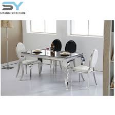 Sturdy seating facility for staff dining. China Stainless Steel Furniture Dining Table Factory Antique Dining Table China Dining Table Glass Table