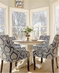 Round Dining Table With Fabric Chairs In 2020 Dining Room Small Small Dining Room Table Breakfast Nook Table