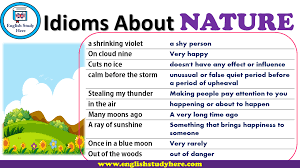 They come up all the time in both written and spoken english. Idioms About Nature English Study Here