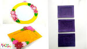 Paper Photo Frames Making Paper Photo Frame At Home Easy Paper Craft Paper Photo Frame Easy Paper Crafts Diy Picture Frames