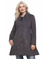 Waterproof outerwear mixing function with fashion. Ellosplus Size Women S Notch Neck Fit And Flare Coat By Ellos In Heather Charcoal Size 12 Dailymail