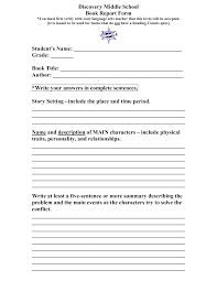 Scope Of Work Template Book Report Template Middle School Book Report Templates Book Report