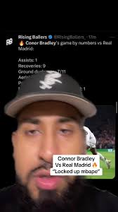 Connor Bradley vs Real Madrid: Locked Up Mbappé Highlights