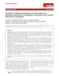 Pdf Evaluation Of Adherence In Patients Prescribed Long