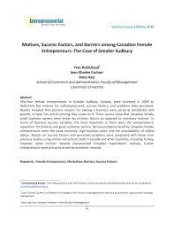 Pdf Motives Success Factors And Barriers Among Canadian