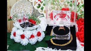 Diy gubahan hantaran sejadah bersama telekung | hantaran terbaru 2020 #gubahansejadahbersamatelekung. Gubahan Hantaran Simple Sirih Junjung 5 Cincin Gelang Untuk Batal Wuduk Youtube