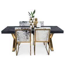 Bordeaux Dining Table With Brass X Legs Small Dining Room Decor Modern Dining Table Dining Room Table Decor