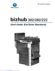 If the driver listed is not the right version or operating system, use the bizhub 162 to search our driver archive for the correct. Konica Minolta Bizhub 282 Manuals Manualslib
