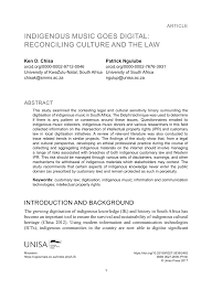 Pdf Indigenous Music Goes Digital Reconciling Culture And The Law