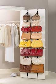 New Over The Door Wall Hanging Purse Rack Organizer Also Hats Scarves More Opberging Handtassen Ophangen Opbergtips