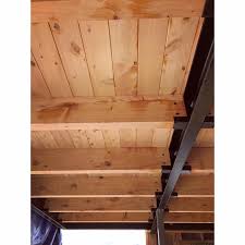 Ceiling Up At Red Beach Exposed Steel Beams Macrocarpa Purlins And Sarking No Need For Finishing We Like It Like That Steel Beams Beams Shed Shelving