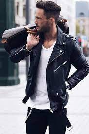 Blouson Perfecto En Cuir Noire Homme Leather Jacket Leather Jacket Street Style Jackets Men Fashion