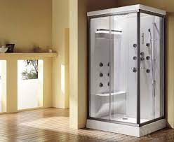 Steam & shower enclosure in black with quick heating steam generator. 2021 Steam Shower Cost Steam Shower Installation Cost