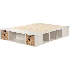 !nspire queen upholstered platform bed with storage. South Shore Avilla Queen Storage Platform Bed In Winter Oak 11836