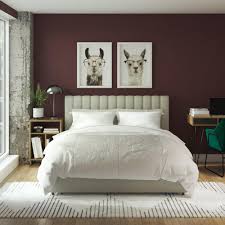 Linen upholstered bed with tufted details in the headboard. Novogratz Brittany Tufted Upholstered Low Profile Storage Platform Bed Reviews Wayfair