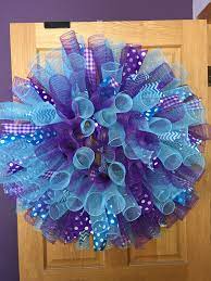 Deco mesh blue christmas wreath for door or turquoise silver. Pin On Deco Mesh Ideas