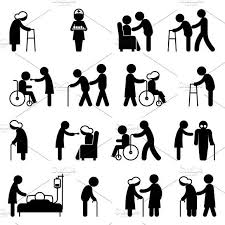 Disabled Health Care Icons In 2020 Human Icon Icon Business Illustration