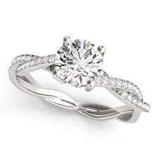 14k White Gold Pave Twist Diamond Engagement Ring 0 10 Ctw White Gold Diamond Engagement Ring Unique Engagement Rings Twist Diamond Engagement Rings