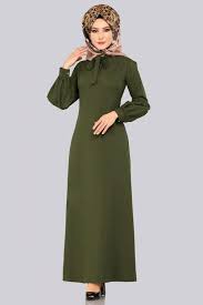 Modaselvim Elbise Balon Kol Tesettur Elbise 1010bgs354 Haki Elbise Elbiseler Moda Kadin