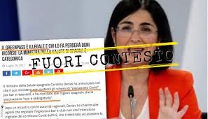We did not find results for: La Ministra Della Salute Spagnola Non Ha Dichiarato Illegale Il Green Pass Facta
