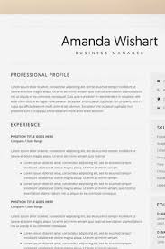 Resume Template Word And 4 Pages One Page Resume Template Resume Template Word One Page Resume