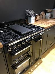 Graphite Dark Grey Almost Black Kitchen Units Smeg Range Cooker Butchers Block Black Kitchen Dark Grey Kitch In 2020 Kitchen Units New Kitchen Range Cooker Kitchen